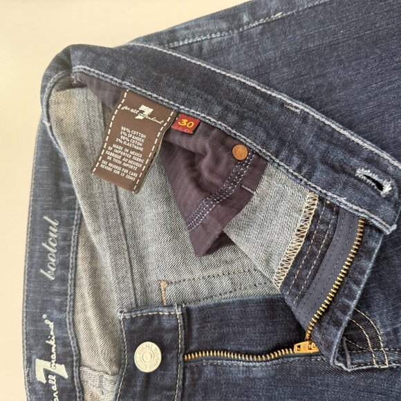 7 For All Mankind Bootcut Women Stretch Jeans Sz 30 Signature Wave Pocket Design - Picture 6 of 9